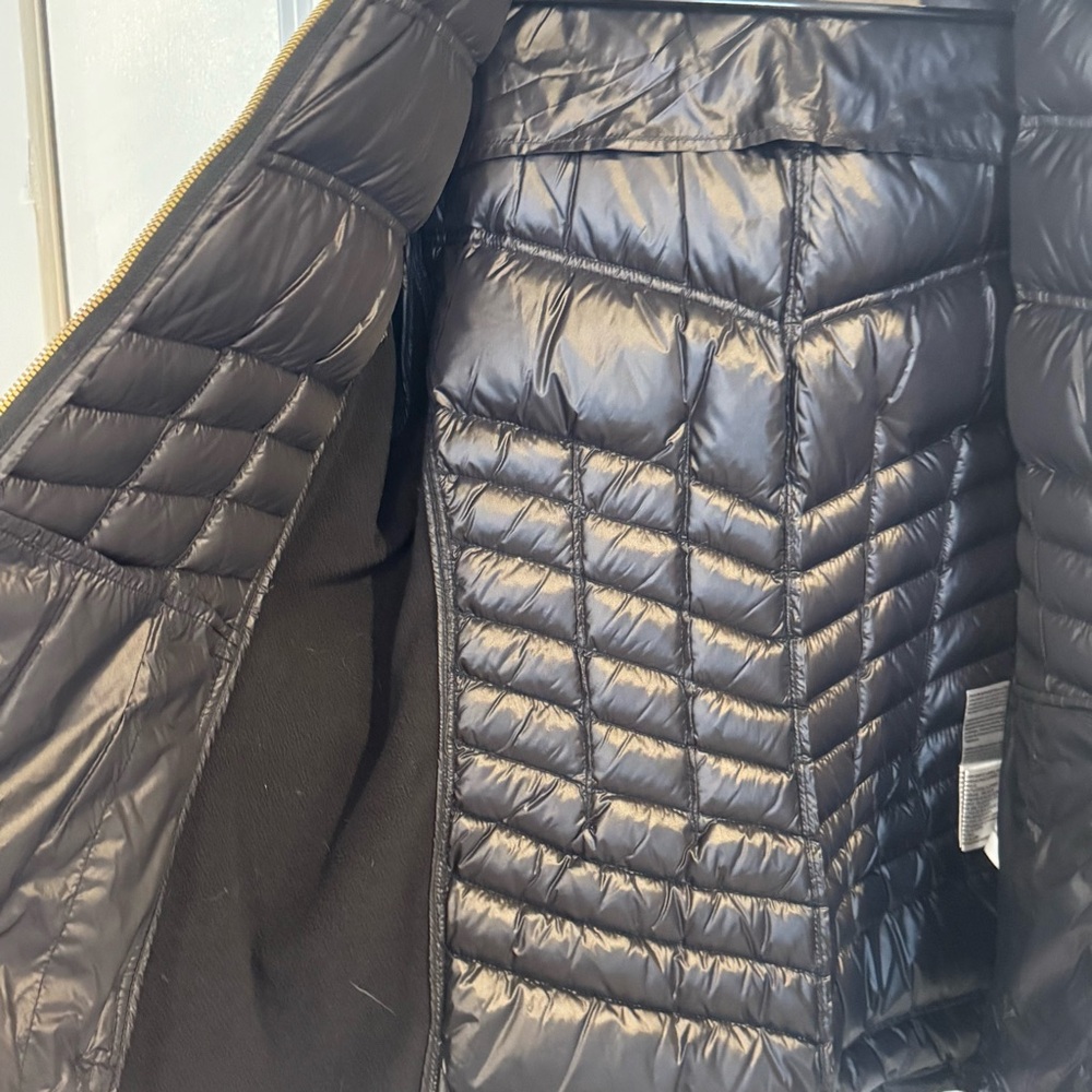 Michael Kors, black down puffer, parka fur lined hood coat jacket, XL - Picture 11 of 15